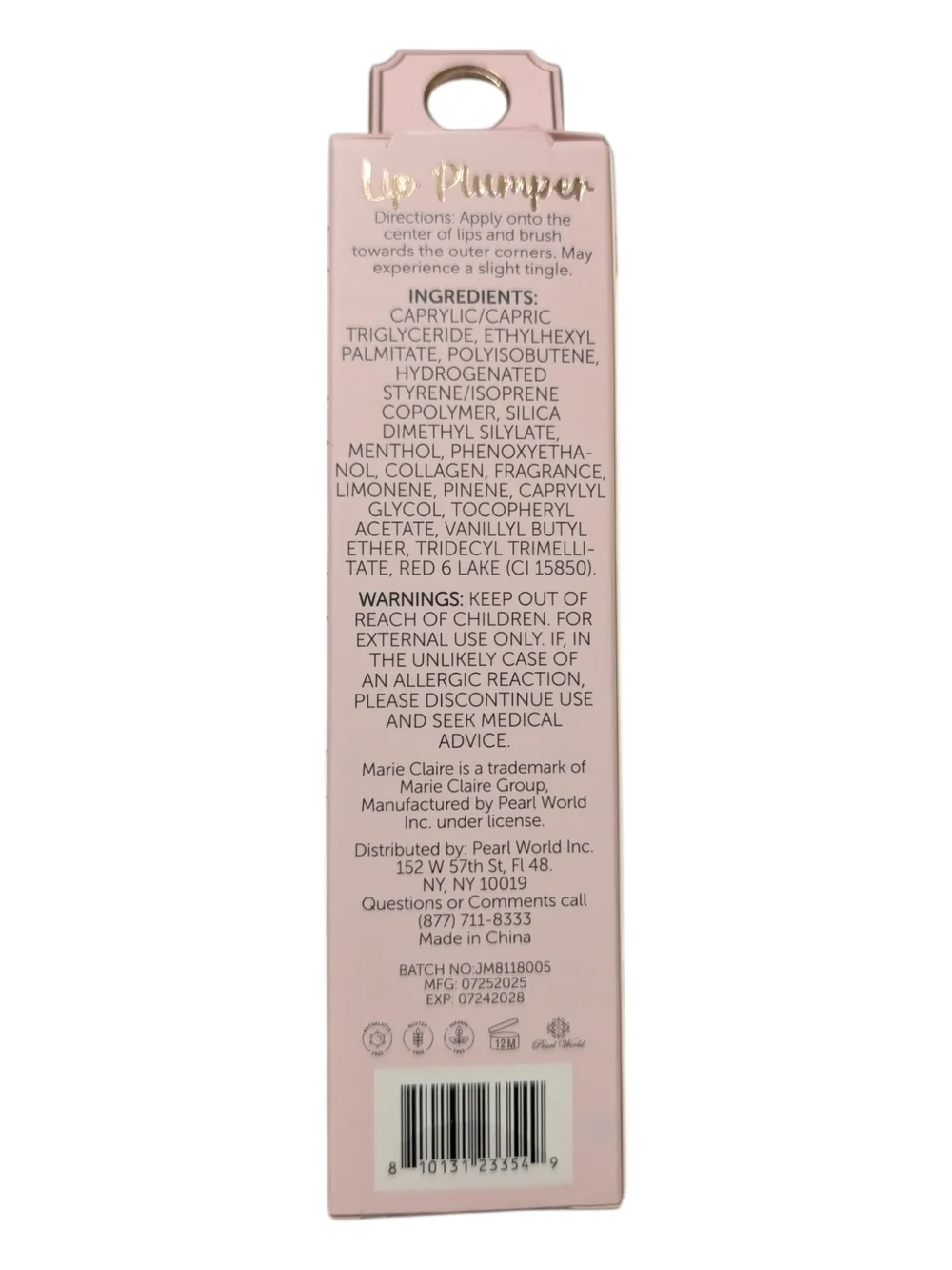 MARIE CLAIRE “Paris” Collagen Infused Lip Plumper (Soft Pink) NIB